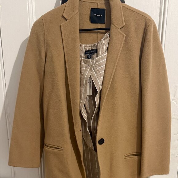 Theory Wool/Cashmere Tan Blazer Coat, small - Picture 1 of 6
